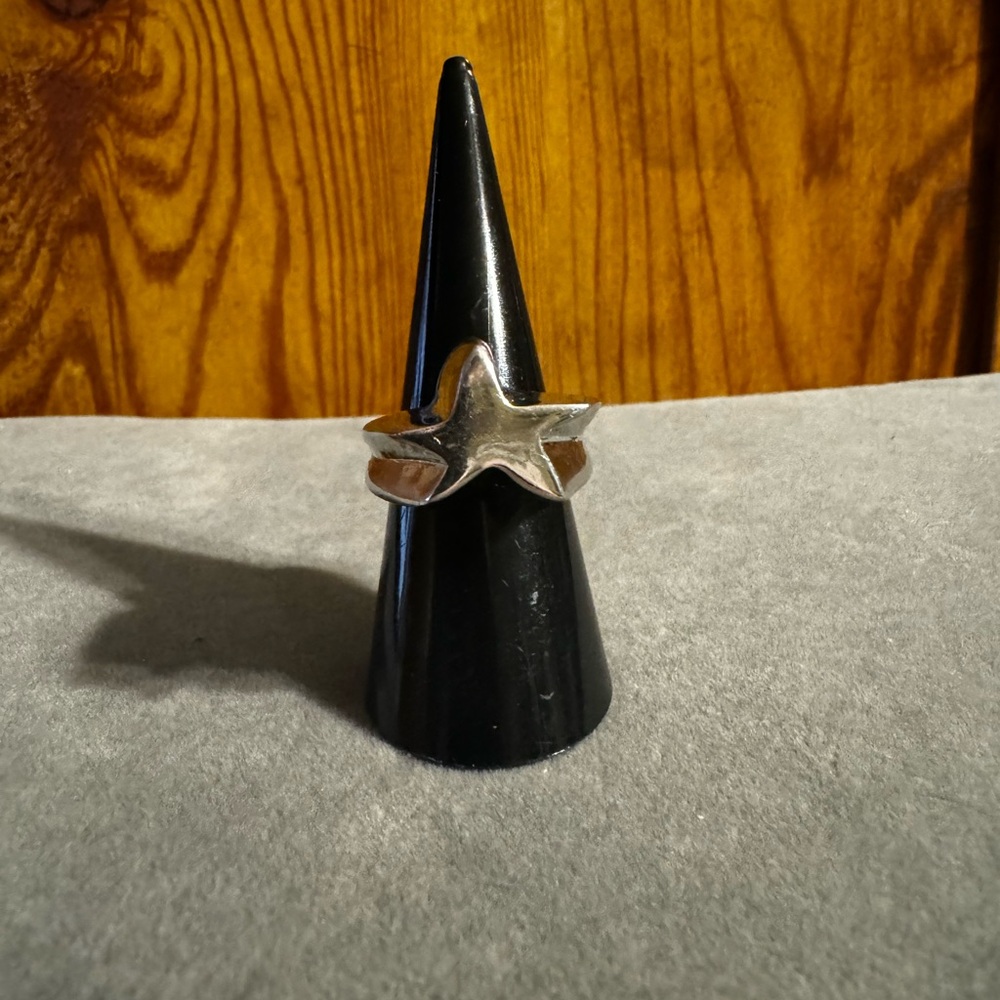 Chunky Statement, Silver Tone Star Ring - image 5